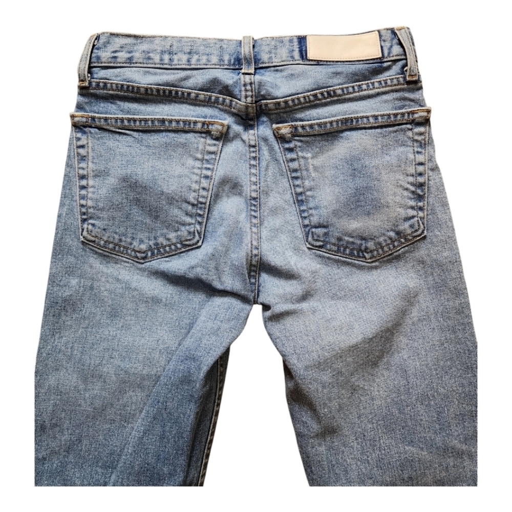 Re/Done Women Straight Leg Jeans in Light Blue - Picture 4 of 8